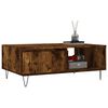 vidaXL Coffee Table Smoked Oak Engineered Wood, Iron Medium Coffee Table
