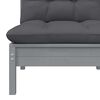 vidaXL 2-seater Garden Sofa 2 Pack Grey Solid Pine Wood, 100% Polyester