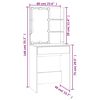 vidaXL Dressing Table Set With Led Concrete grey Engineered wood, acrylic