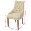 vidaXL Dining Chair Set of 6 Cream Polyester fabric and oak wood