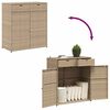 vidaXL Garden Storage Cabinet Beige Poly Rattan Large
