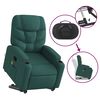 vidaXL Electric Stand Up Massage Recliner Chair Dark Green