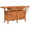 vidaXL Workbench with Drawers and Vices 63.8"x24.4"x32.7" Solid Wood Acacia