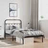 vidaXL Bed Frame Black Powder-Coated Steel Twin Bed Frame Rectangular