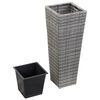 vidaXL Garden Raised Bed 11.8"x11.8"x31.5" Poly Rattan Gray