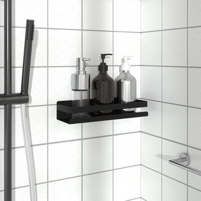 vidaXL Shower Shelf Matt Black 11.8"x3.9"x2.4" Brushed 304 Stainless Steel