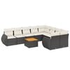 vidaXL Garden Sofa Set Black, Cream White