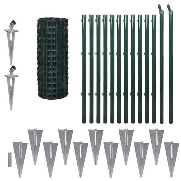 vidaXL Euro Fence Steel 82'x3.3' Green