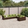 vidaXL Patio Sofa Set Brown, Green