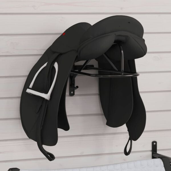 vidaXL Saddle Rack Black Powder-coated iron Compact Portable