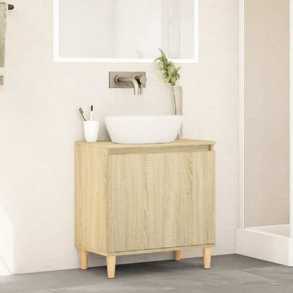 vidaXL Sink Cabinet Sonoma oak Engineered wood Medium Sink Cabinet