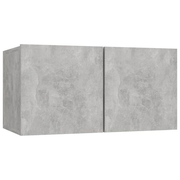 vidaXL TV Cabinet Set Set of 4 Concrete Grey Engineered Wood Medium