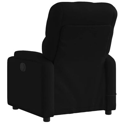 Black recliner armrest with storage pocket and round leg supports