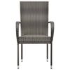 vidaXL Dining Set Grey PE Rattan, Powder-Coated Steel, Glass Compact