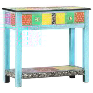 vidaXL Console Table Multicolor Solid Mango Wood, MDF