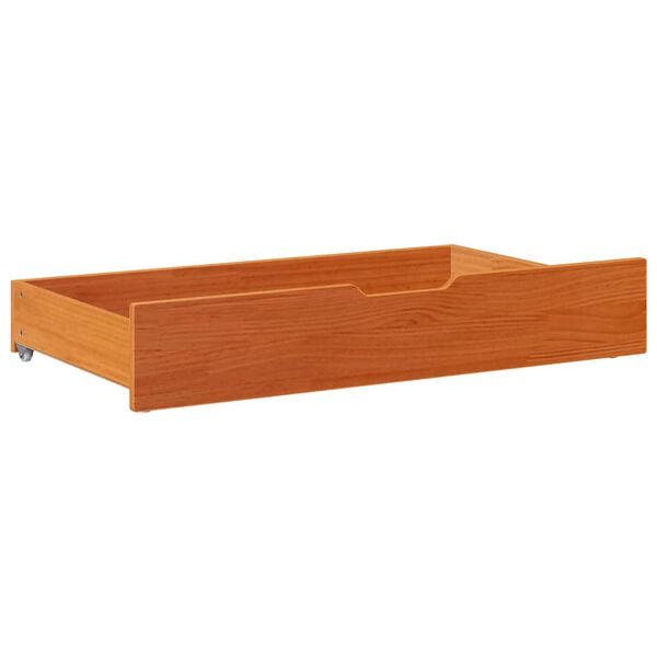 vidaXL Under-bed Drawer Wax Brown Solid Pine Wood Standard