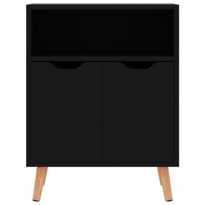 vidaXL Sideboard High Gloss Black 23.6"x11.8"x28.3" Engineered Wood