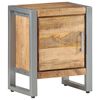 vidaXL Bedside Cabinet Rough mango wood color, Grey Rough mango wood, Iron