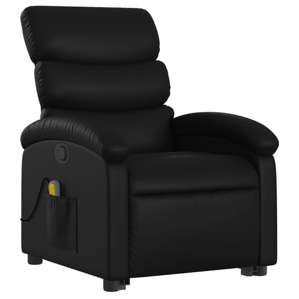 vidaXL Stand Up Massage Recliner Chair Black Faux leather, metal, plywood
