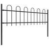 vidaXL Garden Fence with Hoop Top Steel 491.3"x23.6" Black