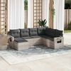 vidaXL Garden Sofa Set Light Grey PE Rattan, Powder-Coated Steel 7 Piece