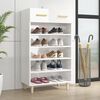 vidaXL Shoe Cabinet High gloss white Engineered wood Tall Shoe Cabinet