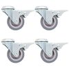 vidaXL Bolt Hole Swivel Casters with Double Brakes 4 pcs 1.97 "