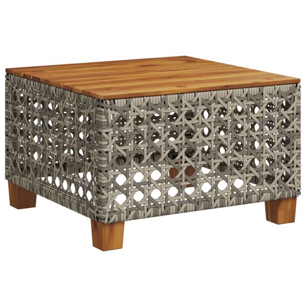 vidaXL Garden Table Grey and Brown Poly Rattan Small