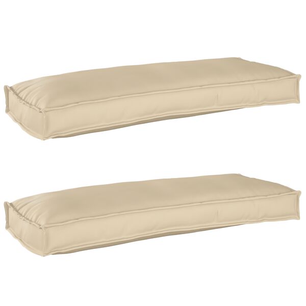 vidaXL Pallet Cushion Set 2 pcs Beige 100 x 40 x 8 cm Oxford Fabric