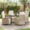vidaXL Garden Dining Set 5 pcs Beige poly rattan