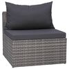 vidaXL Garden Lounge Set Poly Rattan Grey
