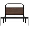 vidaXL Bed Frame Brown oak Steel, Engineered wood Single Bed Frame