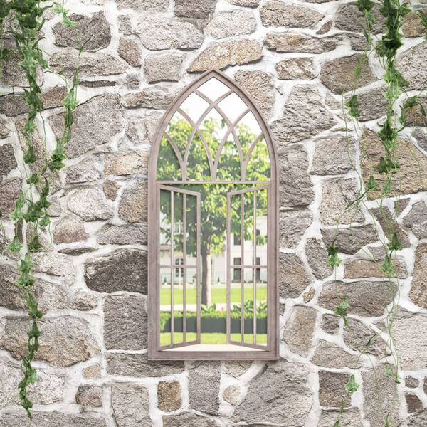 vidaXL Garden Mirror Sand Iron, Glass 39.4 x 17.7 in Mirror