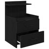 vidaXL Bedside Cabinet Black Engineered wood Medium Bedside Cabinet