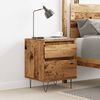 vidaXL Nightstand Old Wood Engineered Wood, Metal Compact Nightstand