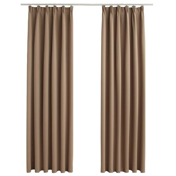 vidaXL Blackout Curtains with Hooks 2 pcs Taupe 55.1x96.5"