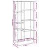 vidaXL Book Shelf Light brown and black Engineered wood, steel