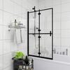 vidaXL Folding Shower Enclosure ESG 39.4"x55.1" Black