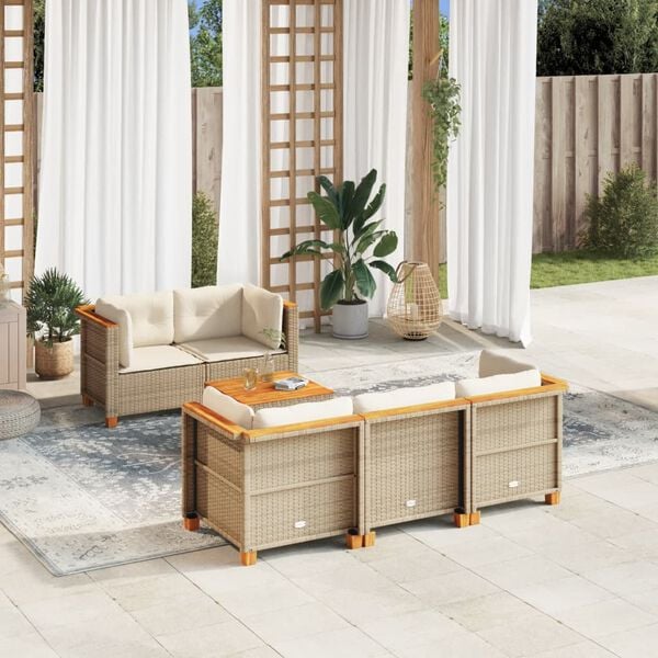 vidaXL Garden Sofa Set Beige