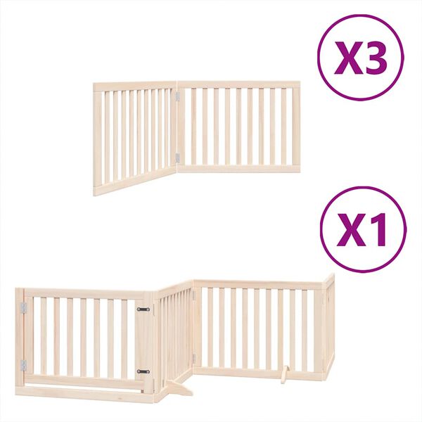 vidaXL Dog Gate Set of 10 Light Brown Solid Poplar wood Large Foldable