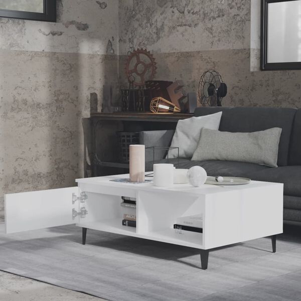 vidaXL Coffee Table White 35.4"x23.6"x13.8" Engineered Wood