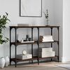 vidaXL Console Table Brown Oak Engineered Wood, Metal