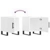 vidaXL Bedside Cabinet High gloss white Engineered wood Medium