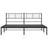 vidaXL Metal Bed Frame Black Powder-Coated Steel Double Metal Bed Frame