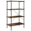 vidaXL Shelving Unit Black and natural wood Engineered wood, Steel Medium