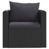 vidaXL Single Sofa Black Powder-coated steel frame, PE rattan Single