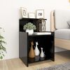 vidaXL Bed Cabinet Set of 2 Black Engineered wood Medium Bed Cabinet