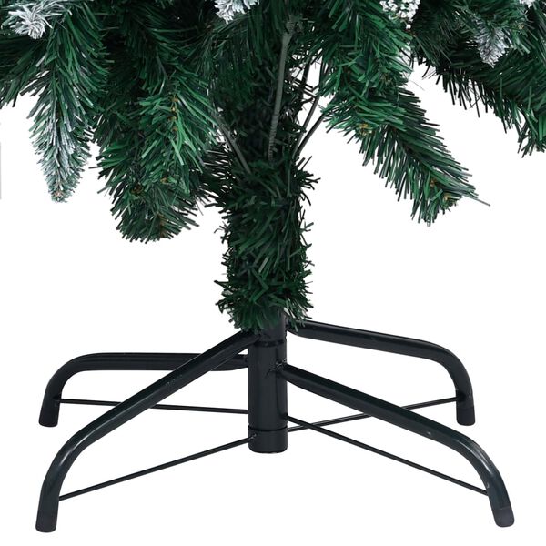 vidaXL Christmas Tree Green and white PVC, steel, plastic 83 in