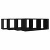 vidaXL Wall Shelf Set of 4 Black Engineered Wood 23.6 x 5.9 x 9.1 in