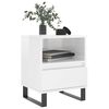 vidaXL Bedside Cabinet High gloss white Engineered wood, metal